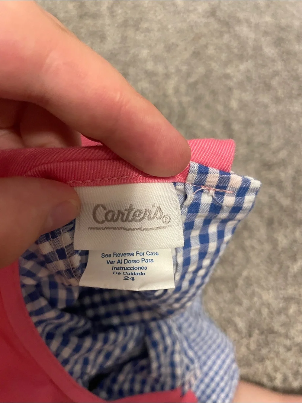 Vintage Watermelon Collar Blue Gingham Dress and Shorts Set